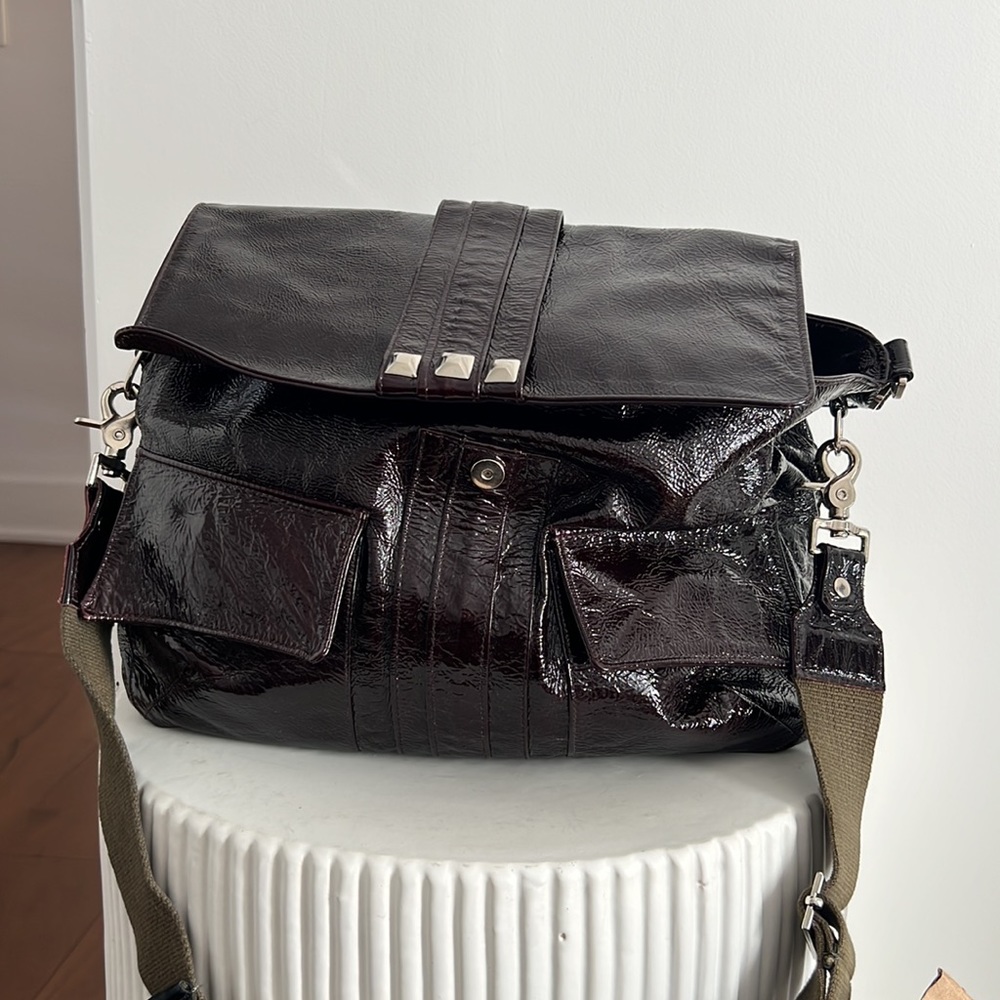 Tylie Malibu Purple-ish Brown Leather Bag
